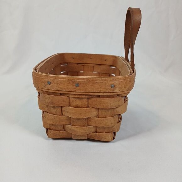 Longaberger Little Market Wall Basket 1992 Hanging Woven Wood USA Vtg - Picture 4 of 8